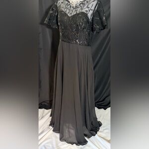 Black Sequin Top Maxi Dress